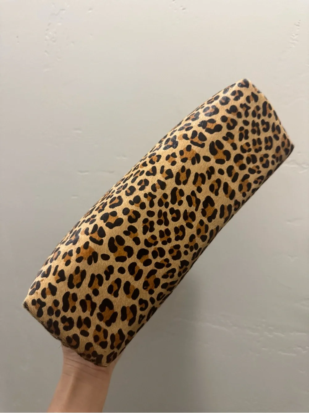 Leopard Print Hair-on Cowhide Handmade Custom Kisslock Frame Bag, & 2 Straps